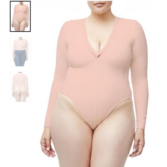 Good American Low Down Blush Long Sleeve Bodysuit - Picture 5 of 5
